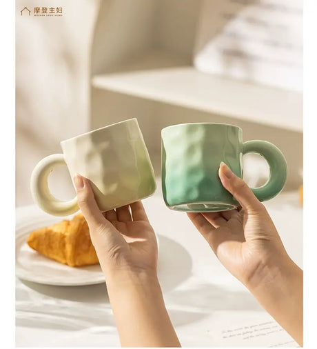 MH Elowen Stylish Gradient Coffee Cup with Glass Accent from MH