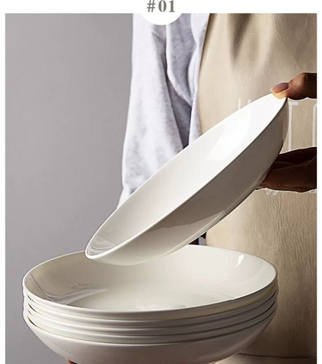 MH Isabela Elegant Pure White Ceramic Dish Set from MH