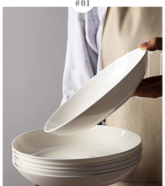 MH Isabela Elegant Pure White Ceramic Dish Set from MH