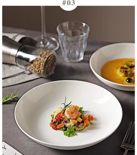 MH Isabela Elegant Pure White Ceramic Dish Set from MH