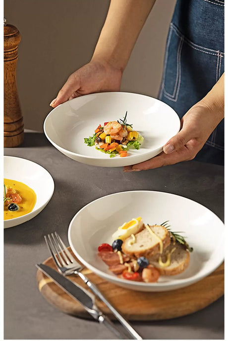 MH Isabela Elegant Pure White Ceramic Dish Set from MH
