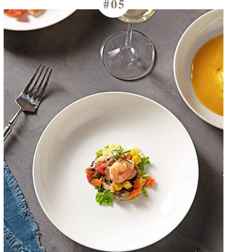 MH Isabela Elegant Pure White Ceramic Dish Set from MH