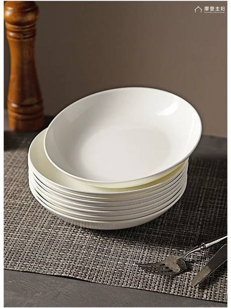 MH Isabela Elegant Pure White Ceramic Dish Set from MH