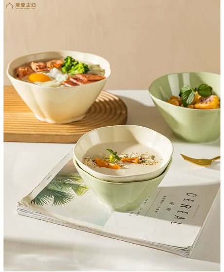 MH Isadora Elegant Ceramic Ramen Bowl Set. from MH