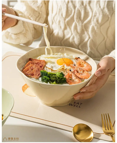 MH Isadora Elegant Ceramic Ramen Bowl Set. from MH