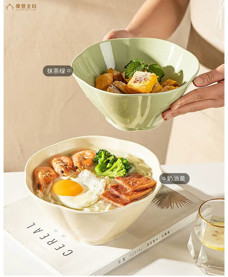MH Isadora Elegant Ceramic Ramen Bowl Set. from MH