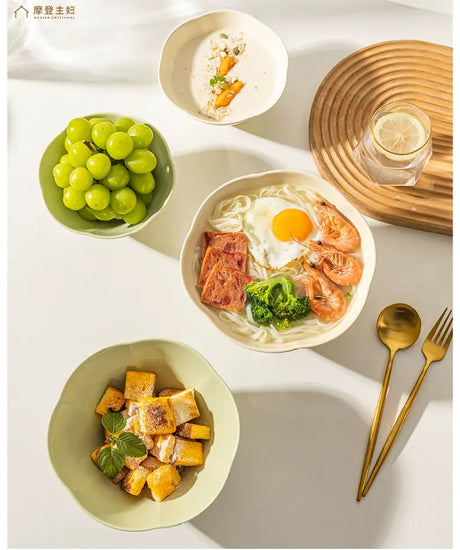MH Isadora Elegant Ceramic Ramen Bowl Set. from MH