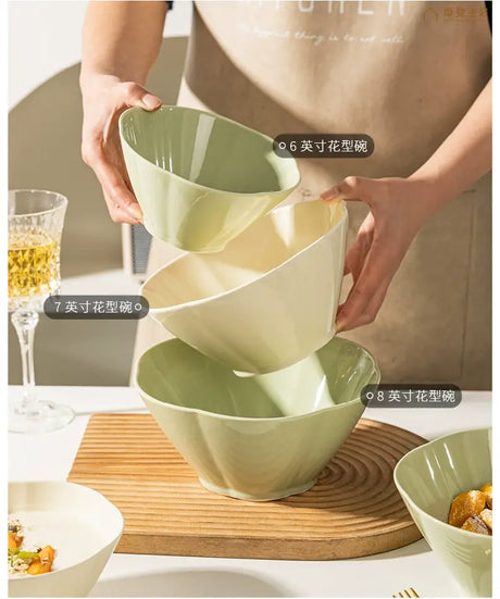 MH Isadora Elegant Ceramic Ramen Bowl Set. from MH