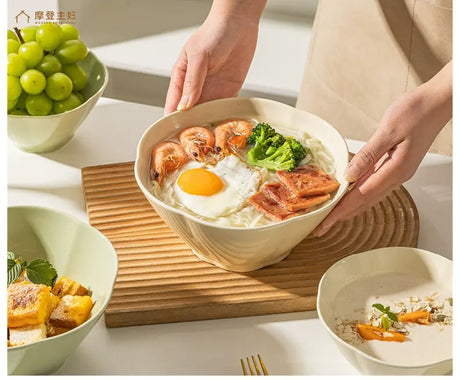 MH Isadora Elegant Ceramic Ramen Bowl Set. from MH
