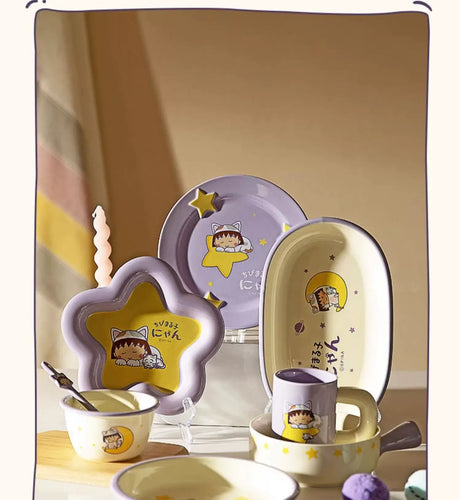 MH Isolde Cherry-Printed Durable Ceramic Dish Set from MH