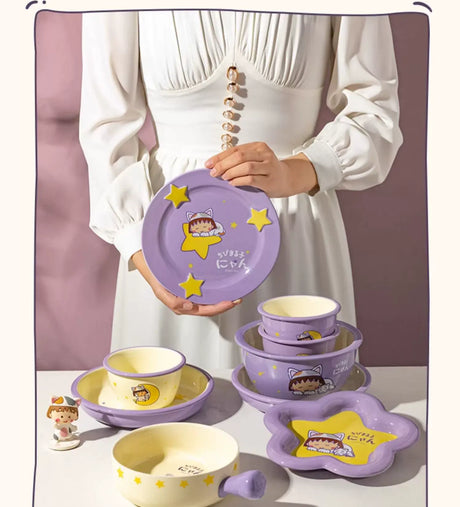 MH Isolde Cherry-Printed Durable Ceramic Dish Set from MH