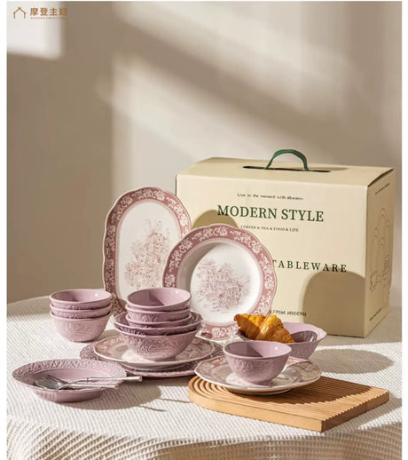 MH Keiko Elegant Ceramic Dining Set Birthday Gift Box from MH