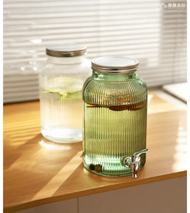 MH Santiago Elegant Glass Beverage Bucket with Faucet from MH