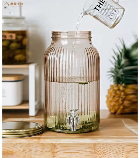 MH Santiago Elegant Glass Beverage Bucket with Faucet from MH