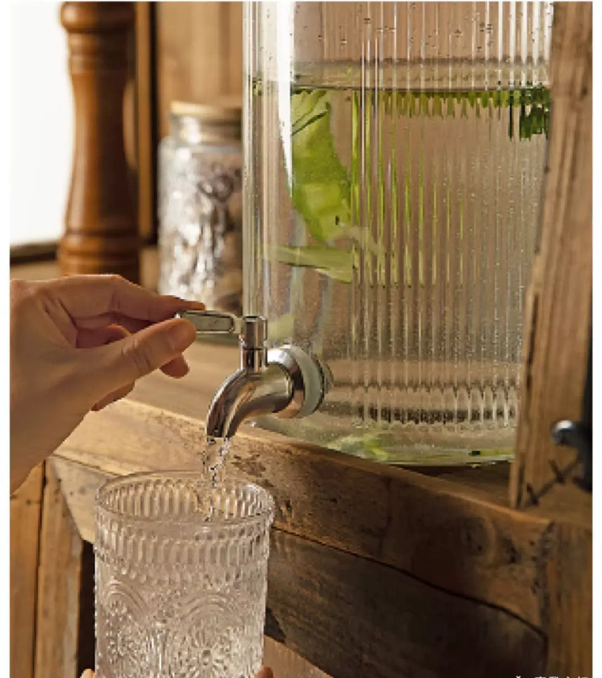 MH Santiago Elegant Glass Beverage Bucket with Faucet from MH