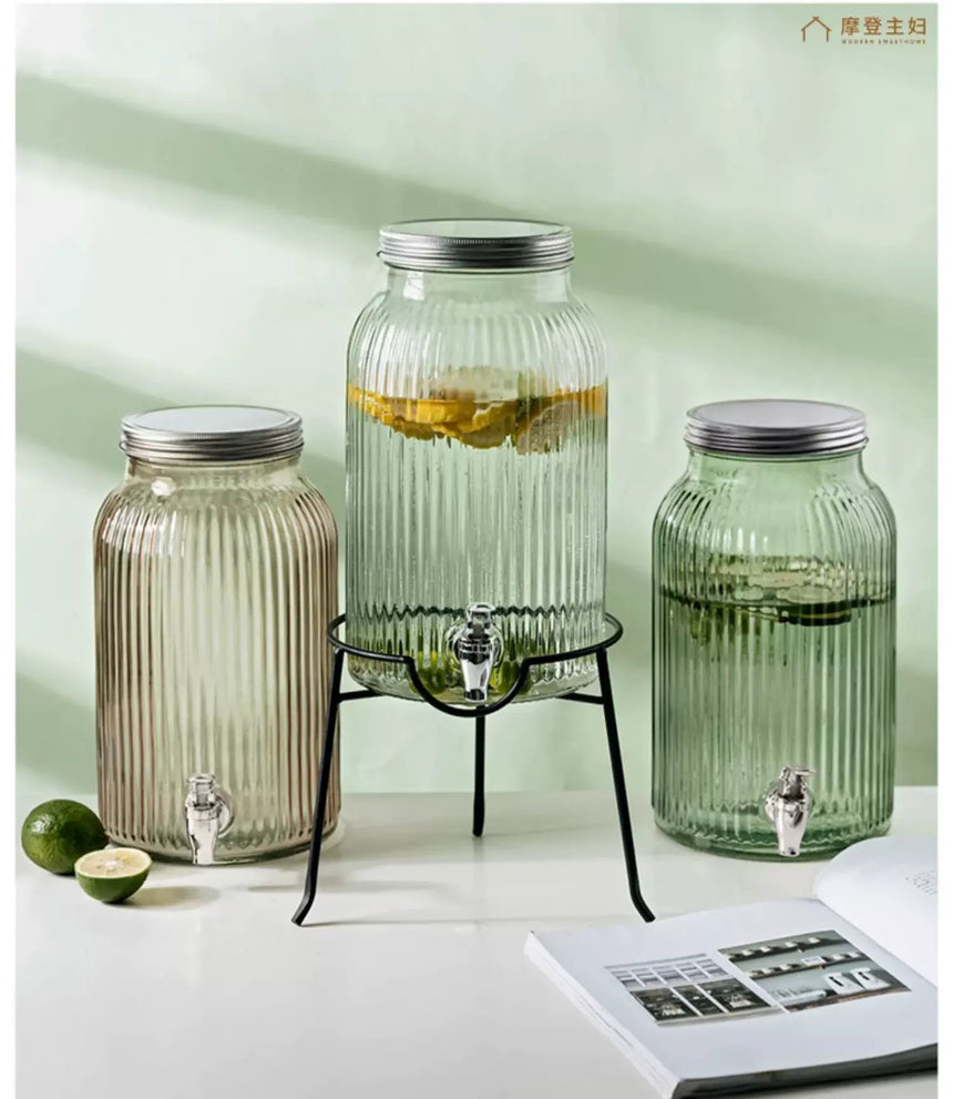 MH Santiago Elegant Glass Beverage Bucket with Faucet from MH