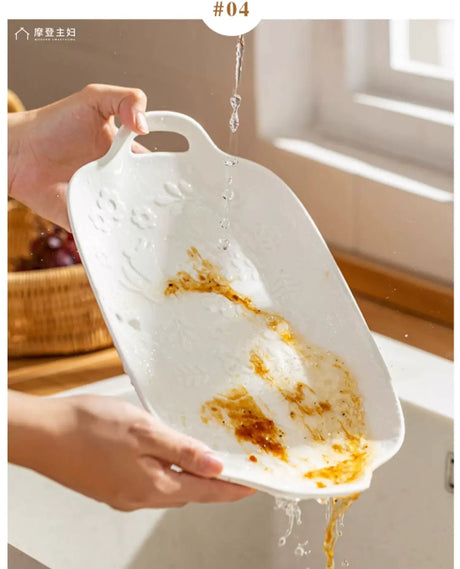 MH Seraphina Elegant White Ceramic Deep Plate Set from MH