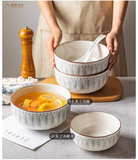 MH Yamaguchi Elegant Ceramic Soup Bowl - High-End Home Use from MH