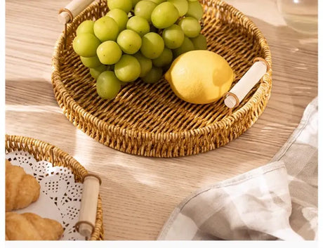 MH Zoriana Chic Imitation Rattan Fruit Plate Home Basket from MH