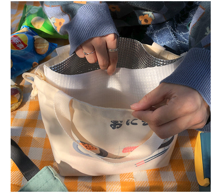 MI XIAOXIAO Haruki Stylish Linen Bag Lunchbox Thermos from MI XIAOXIAO