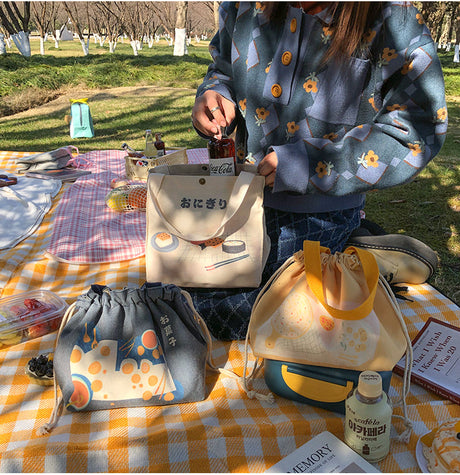 MI XIAOXIAO Haruki Stylish Linen Bag Lunchbox Thermos from MI XIAOXIAO