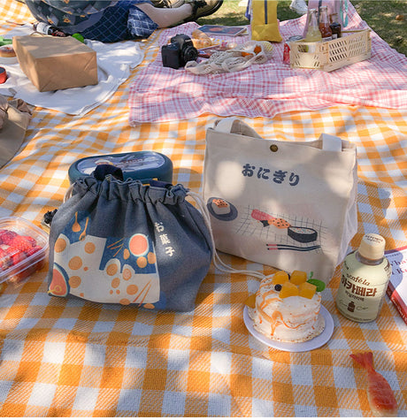 MI XIAOXIAO Haruki Stylish Linen Bag Lunchbox Thermos from MI XIAOXIAO