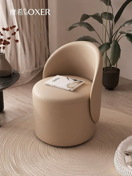 MOXER Araceli Elegant Leather Makeup Stool from MOXER