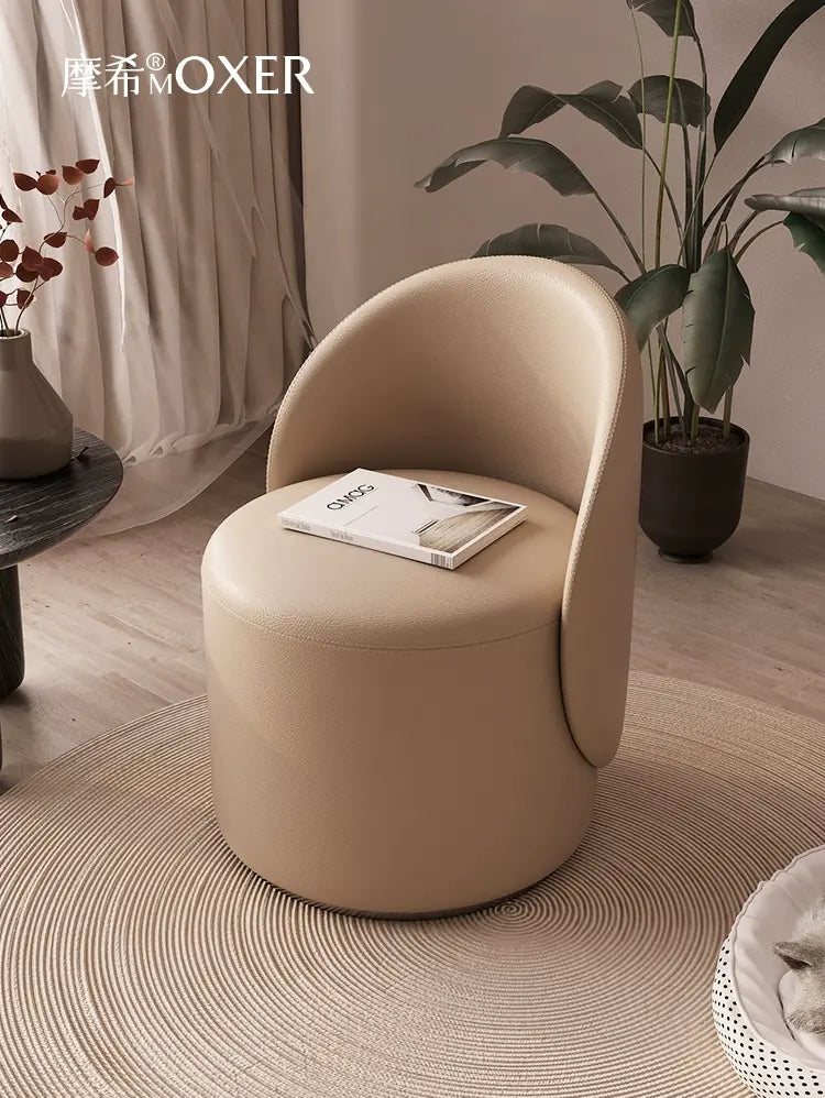 MOXER Araceli Elegant Leather Makeup Stool from MOXER