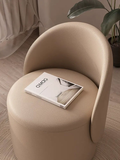 MOXER Araceli Elegant Leather Makeup Stool from MOXER