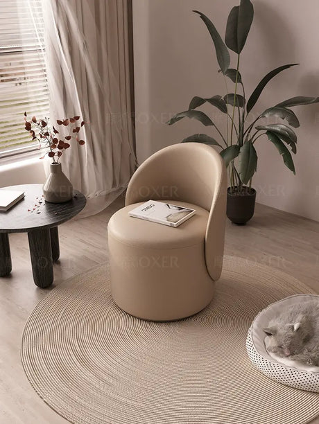 MOXER Araceli Elegant Leather Makeup Stool from MOXER