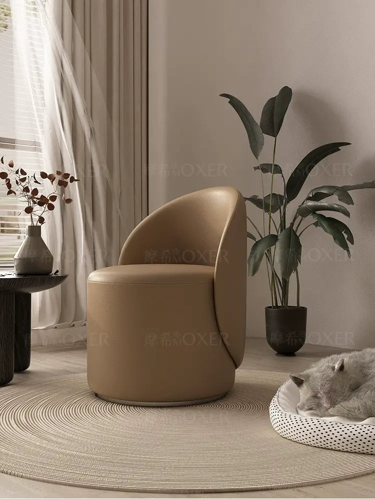 MOXER Araceli Elegant Leather Makeup Stool from MOXER