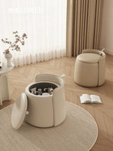 MOXER Calliope Luxe Genuine Leather Rotating Makeup Stool from MOXER