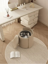 MOXER Calliope Luxe Genuine Leather Rotating Makeup Stool from MOXER
