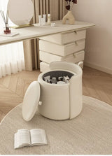 MOXER Calliope Luxe Genuine Leather Rotating Makeup Stool from MOXER
