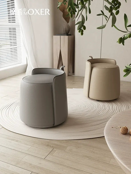 MOXER Caspian Elegant Leather Makeup Stool from MOXER