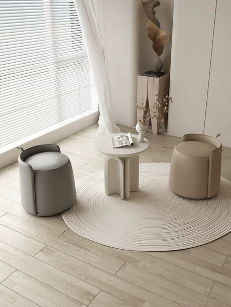 MOXER Caspian Elegant Leather Makeup Stool from MOXER