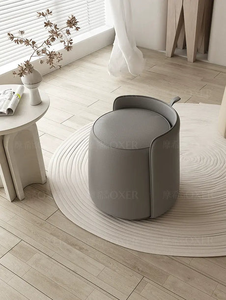MOXER Caspian Elegant Leather Makeup Stool from MOXER