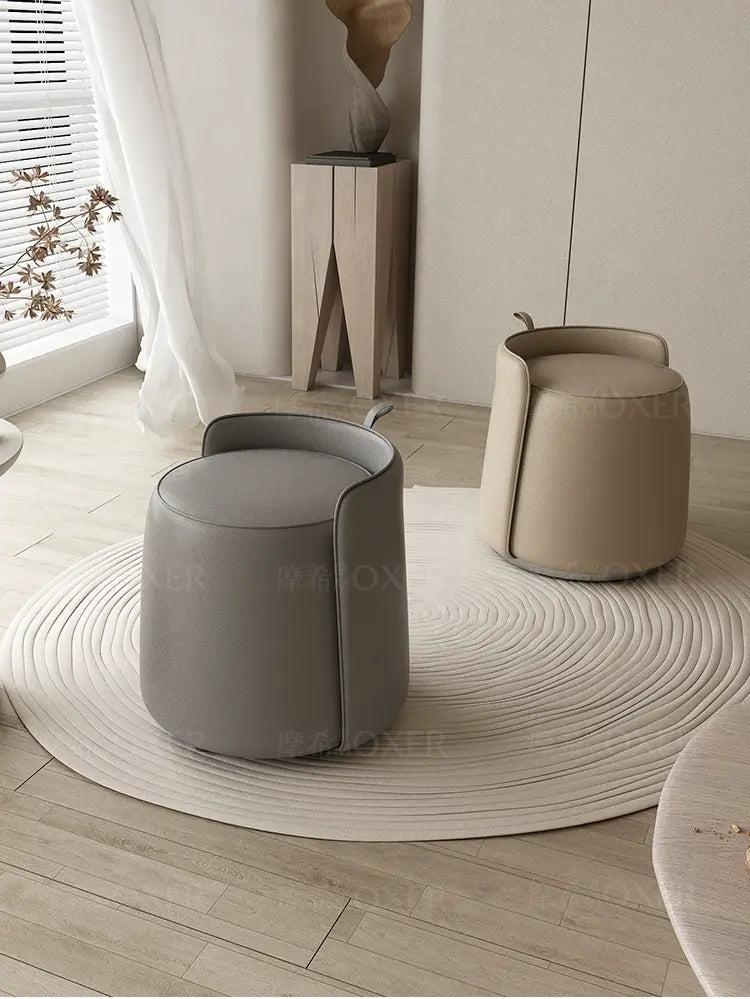 MOXER Caspian Elegant Leather Makeup Stool from MOXER