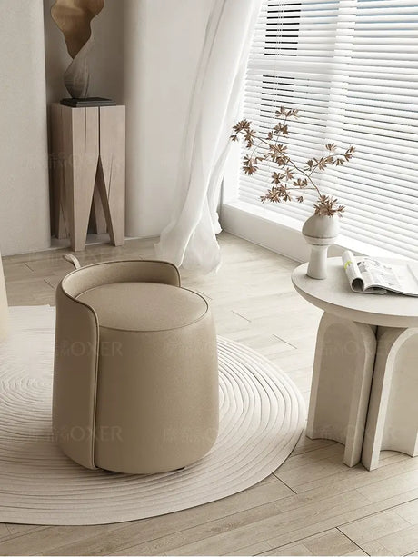 MOXER Caspian Elegant Leather Makeup Stool from MOXER