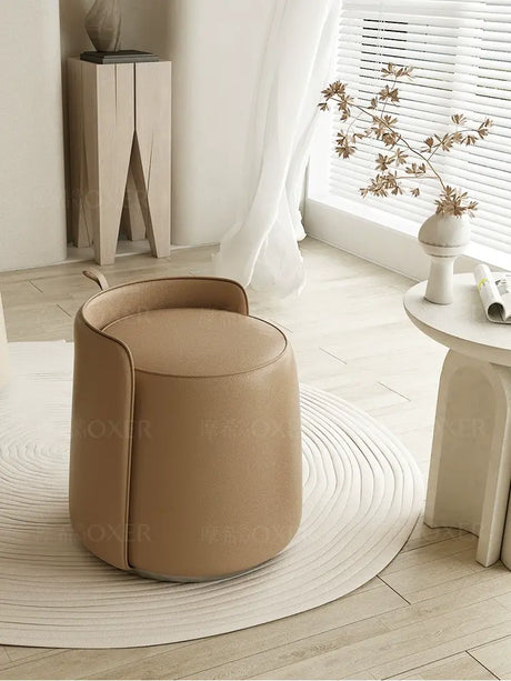 MOXER Caspian Elegant Leather Makeup Stool from MOXER