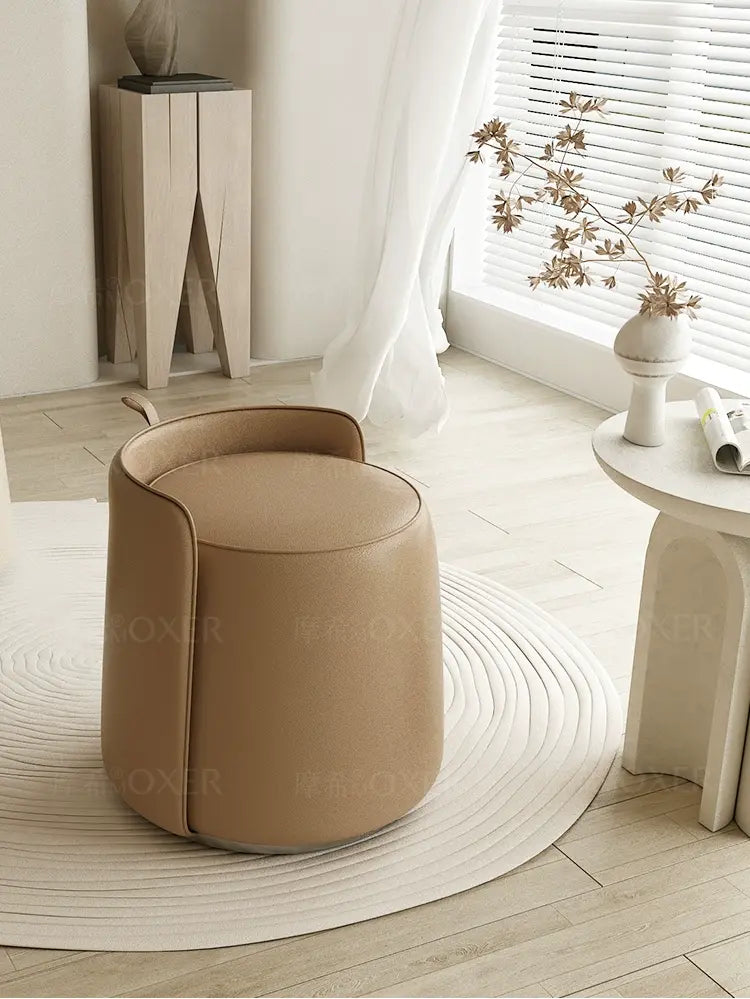 MOXER Caspian Elegant Leather Makeup Stool from MOXER