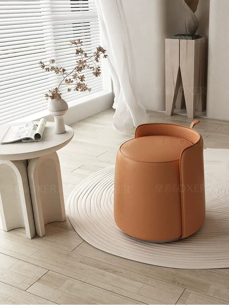 MOXER Caspian Elegant Leather Makeup Stool from MOXER