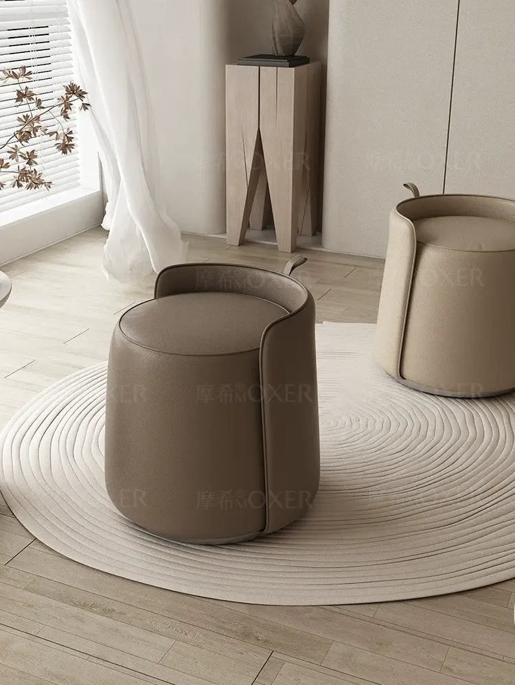 MOXER Caspian Elegant Leather Makeup Stool from MOXER