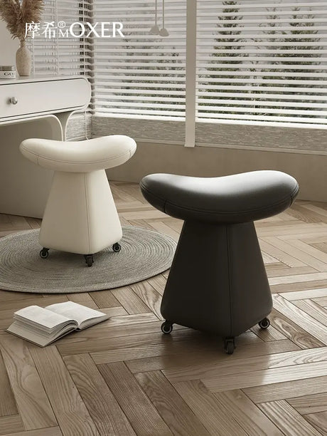 MOXER Catalonia Elegant Movable Leather Makeup Stool from MOXER
