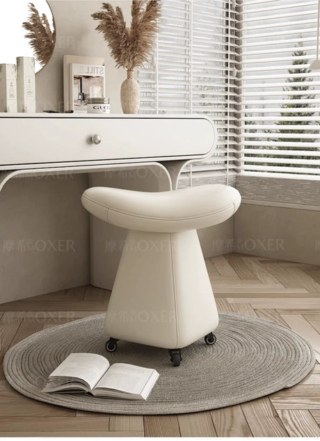 MOXER Catalonia Elegant Movable Leather Makeup Stool from MOXER