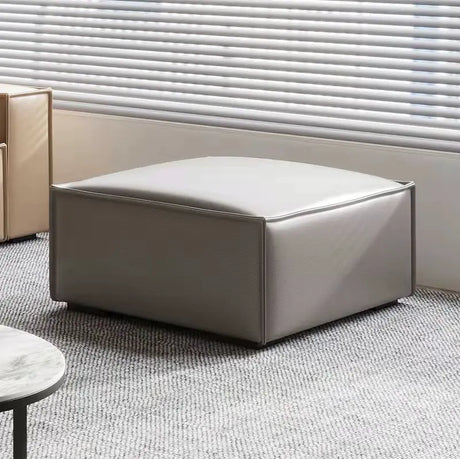 MOXER Elowen Elegant Full Leather Tofu Block Stool from MOXER