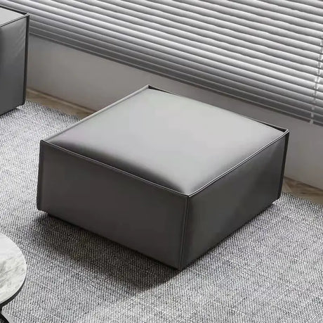 MOXER Elowen Elegant Full Leather Tofu Block Stool from MOXER