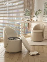 MOXER Elowen Elegant Genuine Leather Rotating Makeup Stool from MOXER