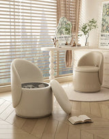 MOXER Elowen Elegant Genuine Leather Rotating Makeup Stool from MOXER