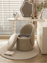 MOXER Elowen Elegant Genuine Leather Rotating Makeup Stool from MOXER